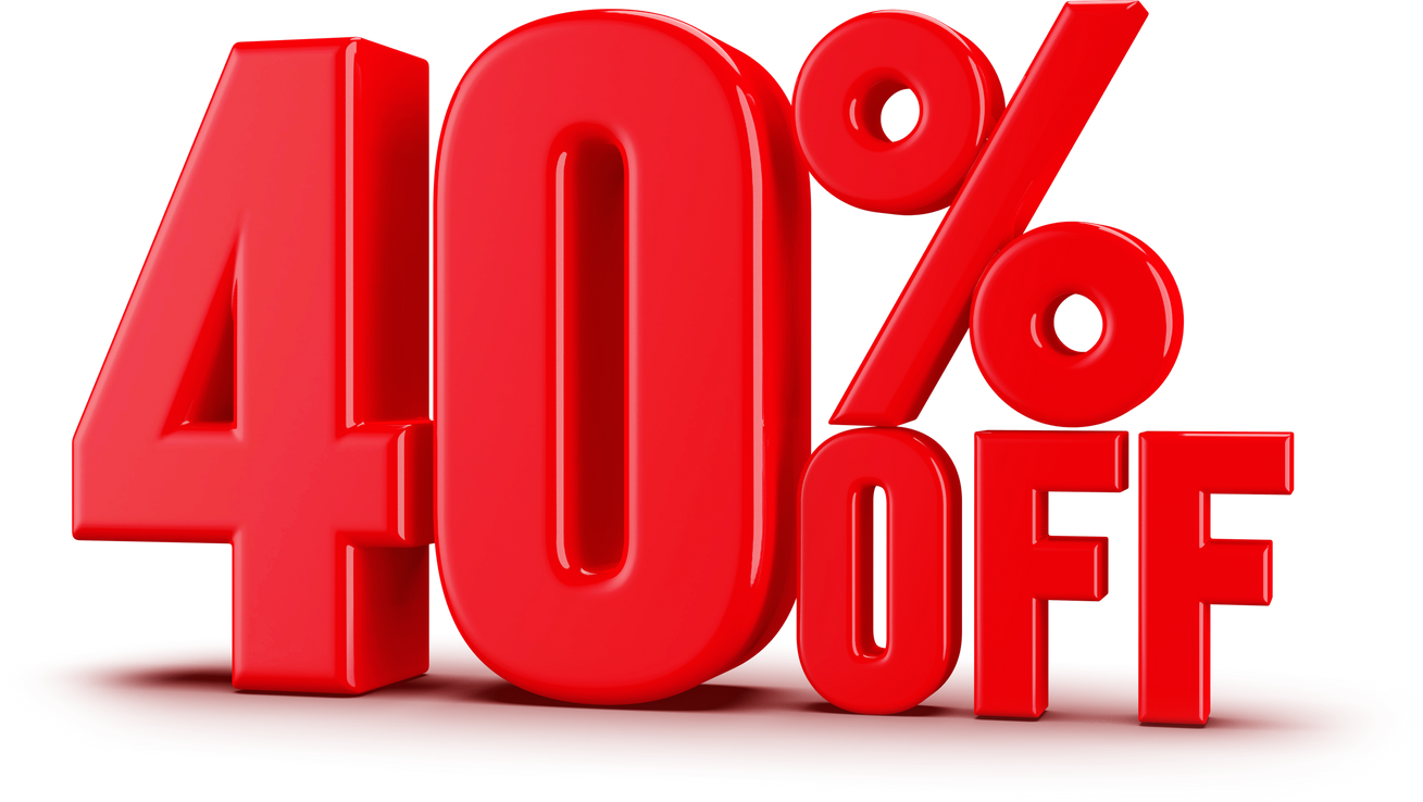 40 Percent Off 3D Number Discount